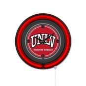 University of Nevada Las Vegas Double Neon Wall Clock by Holland Bar Stool Company, AGS-Clk15BKUNevLV