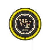 Wake Forest University Double Neon Wall Clock by Holland Bar Stool Company, AGS-Clk15BKWakeFr