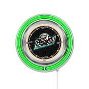 Bemidji State Double Neon Ring, Logo Clock by Holland Bar Stool Company, ClkBmijSt