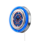 Boise State Double Neon Ring, Logo Clock by Holland Bar Stool Company, ClkBoiseS