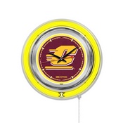 Central Michigan Double Neon Ring, Logo Clock by Holland Bar Stool Company, ClkCenMic