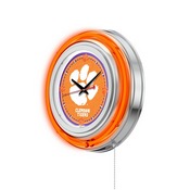 Clemson Double Neon Ring, Logo Clock by Holland Bar Stool Company, ClkClmson