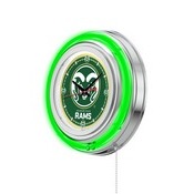 Colorado State Double Neon Ring, Logo Clock by Holland Bar Stool Company, ClkColoSt