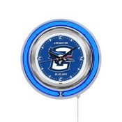 Creighton Double Neon Ring, Logo Clock by Holland Bar Stool Company, ClkCrghtn