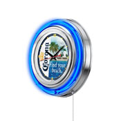 Corona (FYB-Front) Double Neon Wall Clock by Holland Bar Stool Co., AGS-Clk15Crna-FYB-Front