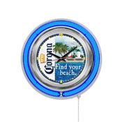 Corona (FYB-Front) Double Neon Wall Clock by Holland Bar Stool Co., AGS-Clk15Crna-FYB-Front