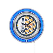 Corona (WtBtlPtrn) Double Neon Wall Clock by Holland Bar Stool Co.