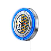 Corona (YwBtlPtrn) Double Neon Wall Clock by Holland Bar Stool Co., AGS-Clk15Crna-YwBtlPtrn