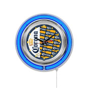 Corona (YwBtlPtrn) Double Neon Wall Clock by Holland Bar Stool Co., AGS-Clk15Crna-YwBtlPtrn