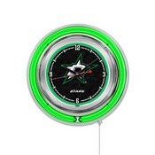 Dallas Stars Double Neon Ring, Logo Clock by Holland Bar Stool Company, ClkDalSta