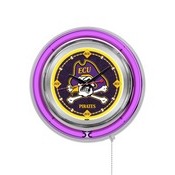 East Carolina Double Neon Ring, Logo Clock by Holland Bar Stool Company, ClkEcarol