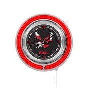 Eastern Washington Double Neon Ring, Logo Clock by Holland Bar Stool Company, ClkEastWA