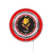 Ferris State Double Neon Ring, Logo Clock by Holland Bar Stool Company, ClkFerrSt