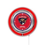 Florida Panthers Double Neon Ring, Logo Clock by Holland Bar Stool Company, ClkFlaPan