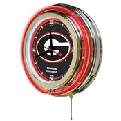 Georgia "G" Double Neon Ring, Logo Clock by Holland Bar Stool Company, ClkGA-G