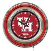 Houston Double Neon Ring, Logo Clock by Holland Bar Stool Company, ClkHouston
