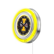 Idaho Double Neon Ring, Logo Clock by Holland Bar Stool Company, ClkIdahoU
