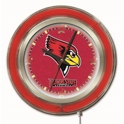 Illinois State Double Neon Ring, Logo Clock by Holland Bar Stool Company, ClkIllStU
