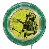 Jimi Hendrix - Microphone & Guitar Double Neon Wall Clock by Holland Bar Stool Co., AGS-Clk15JimiH02