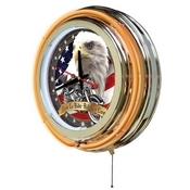 Live to Ride Double Neon Ring, Logo Clock by Holland Bar Stool Company, ClkLvToRd