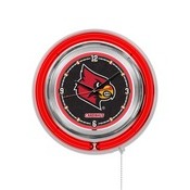 Louisville Double Neon Ring, Logo Clock by Holland Bar Stool Company, ClkLville