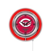 Cincinnati Reds Double Neon Wall Clock by Holland Bar Stool, AGS-Clk15MLBCin