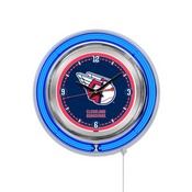 Cleveland Guardians Double Neon Wall Clock by Holland Bar Stool, AGS-Clk15MLBCle