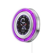 Colorado Rockies Double Neon Wall Clock by Holland Bar Stool, AGS-Clk15MLBCol
