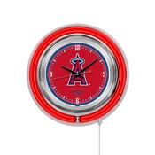 Los Angeles Angels Double Neon Wall Clock by Holland Bar Stool, AGS-Clk15MLBLAA
