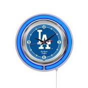 Los Angeles Dodgers Double Neon Wall Clock by Holland Bar Stool, AGS-Clk15MLBLAD
