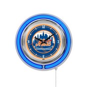 New York Mets Double Neon Wall Clock by Holland Bar Stool, AGS-Clk15MLBNYM