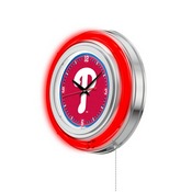 Philadelphia Phillies Double Neon Wall Clock by Holland Bar Stool, AGS-Clk15MLBPhi