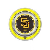 San Diego Padres Double Neon Wall Clock by Holland Bar Stool, AGS-Clk15MLBSDP