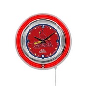 St. Louis Cardinals Double Neon Wall Clock by Holland Bar Stool, AGS-Clk15MLBStL