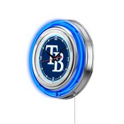 Tampa Bay Rays Double Neon Wall Clock by Holland Bar Stool, AGS-Clk15MLBTam