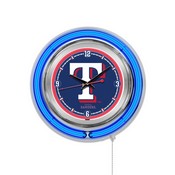 Texas Rangers Double Neon Wall Clock by Holland Bar Stool, AGS-Clk15MLBTex