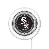 Chicago White Sox Double Neon Wall Clock by Holland Bar Stool, AGS-Clk15MLBWSx