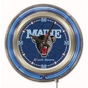 Maine Double Neon Ring, Logo Clock by Holland Bar Stool Company, ClkMaineU