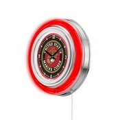 U.S. Marines Double Neon Ring, Logo Clock by Holland Bar Stool Company, ClkMarine