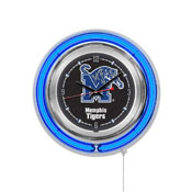 Memphis Double Neon Ring, Logo Clock by Holland Bar Stool Company, ClkMemphs