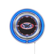 NHRA Double Neon Wall Clock (Blue Neon) by Holland Bar Stool Co., AGS-Clk15NHRADrag-B