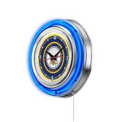 U.S. Navy Double Neon Ring, Logo Clock by Holland Bar Stool Company, ClkNavy