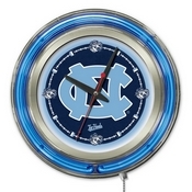 North Carolina Double Neon Ring, Logo Clock by Holland Bar Stool Company, ClkNorCar