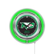 North Dakota Double Neon Ring, Logo Clock by Holland Bar Stool Company, ClkNorDak
