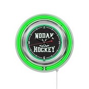 North Dakota Hockey Double Neon Ring, Logo Clock by Holland Bar Stool Company, ClkNorDakHky