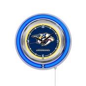 Nashville Predators Double Neon Ring, Logo Clock by Holland Bar Stool Company, ClkNshPre