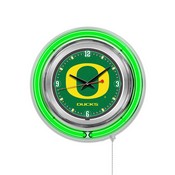 University of Oregon Double Neon Wall Clock by Holland Bar Stool Company, AGS-Clk15OregUn