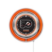 Philadelphia Flyers Double Neon Ring, Logo Clock by Holland Bar Stool Company, ClkPhiFly