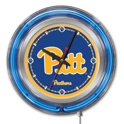 Pitt Double Neon Ring, Logo Clock by Holland Bar Stool Company, ClkPittsb