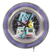 Rock & Roll Diner Double Neon Ring, Logo Clock by Holland Bar Stool Company, ClkR&RDiner